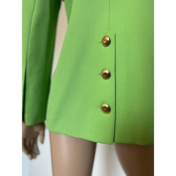 Escada Apple Green Gold  Button Jacket - Sz 40  8/10 Professionally Cleaned - Picture 8 of 15
